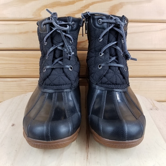 Sperry Duck Rain Boots Women's 7M Black Syren Gulf Quilted Waterproof STS85251 - Picture 3 of 12